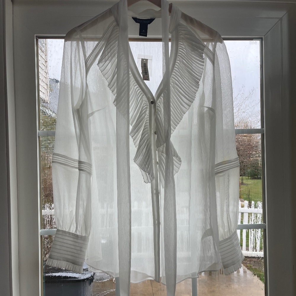 WHITE HOUSE BLACK MARKET-Sheer white button down.